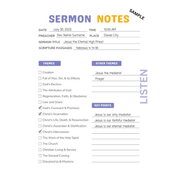 Sermon Notes Writing Journal - Image 4