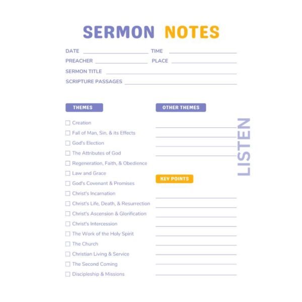 sermon-notes-writing-journal